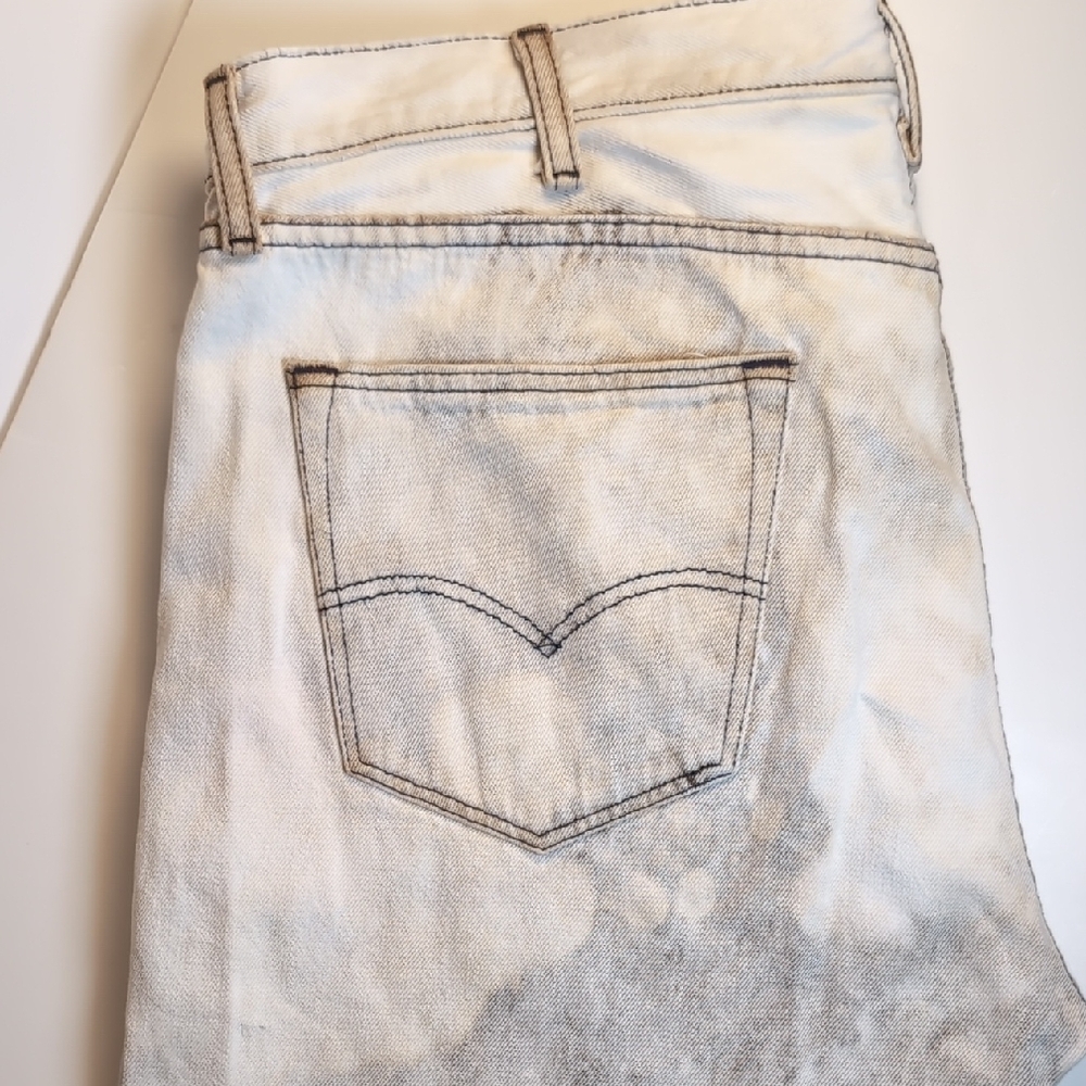 Levi's 501 Button Fly Acid Wash Jeans 38/34 - Picture 6 of 7